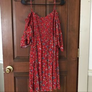 {magnolia skye} red floral tunic top